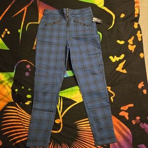 Blue Plaid Women's Jeans
